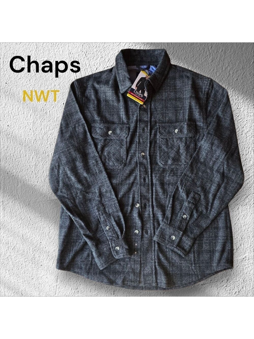Chaps Men's Plaid Flannel NWT Shirt Small #LS25 - Picture 2 of 13